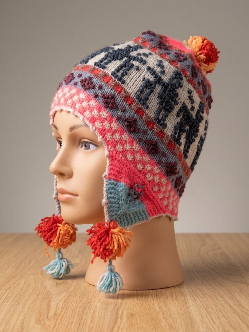 Handcrafted Andean Sheep's Wool Chullo – Traditional, Warm Winter Hat